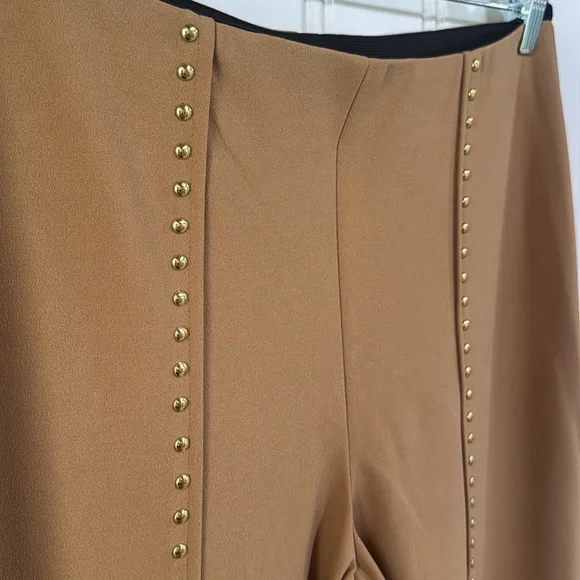 INC International Concepts Tan Wide Leg Studded pull on Pants Size Large - Picture 9 of 10